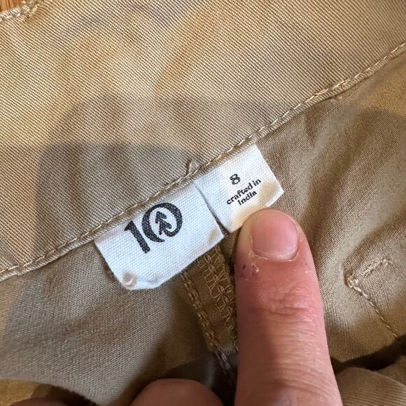 10Tree Organic Cotton Beige Cream Pants Trouser Pants sz 8 - Picture 4 of 8